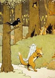 Renard and the Eels, illustrasjon fra 'Le Roman de Renard'