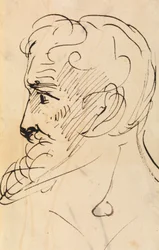 Portrettstudie, av en manns profil