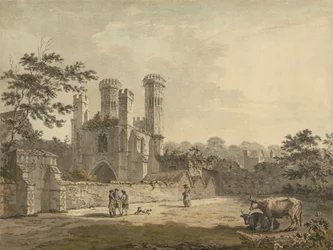 Sørøst utsikt over porten til St. Augustine's Monastery, Canterbury, Kent