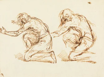 To knelende figurer