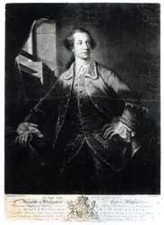 Portrett av Charles Watson-Wentworth, andre markis av Rockingham (1730-82), gravert av Richard Houston (1721-75)