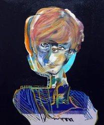 50 store forfattere i historien: Françoise Sagan, 2015 (olje og akryl på lerret)