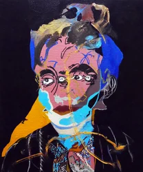 50 store forfattere i historien: Marguerite Duras, 2015 (olje og akryl på lerret)