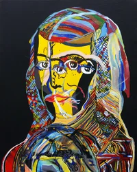 50 store forfattere i historien: Sor Juana Ines de la Cruz, 2015 (olje og akryl på lerret)