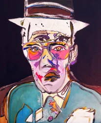 50 store forfattere i historien: William S. Burroughs, 2015 (olje og akryl på lerret)