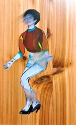 Rose danser chachacha, 2023 (olje på furu)