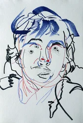 Surportrett: Marguerite Duras 3, 2021 (akryl på papir)