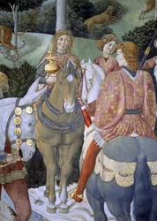 Detalj fra syklusen De vise menns reise i kapellet, ca. 1460 (freske)