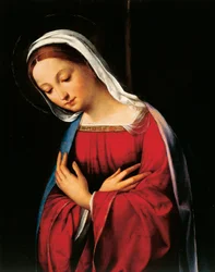 Madonna, detalj fra Nativity av Garofalo (1481-1559)