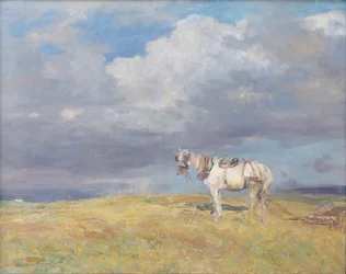 Hvit hest, ca. 1910 (olje på lerret)