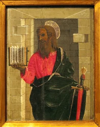 Saint Paul. Maleri av Bernardino Butinone (1450-1507), tempera på tre. Italiensk kunst, renessanse. Musee Ingres, Montauban.