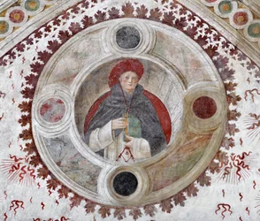 Representasjon av en dominikansk kardinal (A Dominican Cardinal) Fresco av Bernardino Zenale og Bernardino Butinone