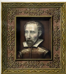 Portrett av Bernard Palissy, utført i lergods av ham selv - i "The work of Bernard Palissy" av C. Delange og C. Borneman, Paris