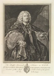 The Right Reverend Father in God, Dr. Benjamin Hoadly, Lord Bishop of Winchester, Prelate ..., 1743.