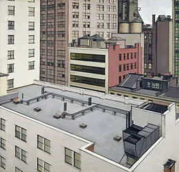 Roofs of New York, ca. 1930 (olje på lerret)