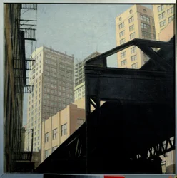 Utsikt over New York, 1900-tallet (olje på lerret)