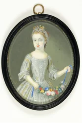 Margaret Cavendish Holles Harley, etterpå hertuginne av Portland (akvarell på elfenben)