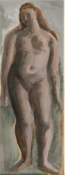 Stående kvinnefigur (gouache på papir)