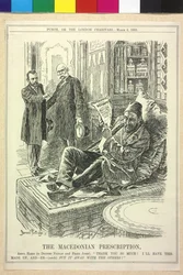 Østerrikes keiser og Nikolaus IIs karikatur av Franz Josef I