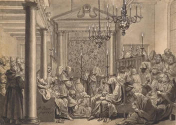 Den store forsoningsdagen i den øvre synagogen i Amsterdam