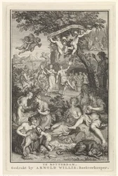 Landskap med gjetere og gjeterinner Tittelside for: F. Greenwood, Poems, 1719