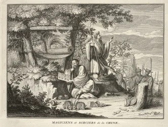 Magikere og trollmenn i Kina, fra religiøse seremonier og skikker for alle verdens folk, pub.1736