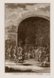 Religiøs seremoni for innbyggerne på Isle of Hispaniola, c1721.