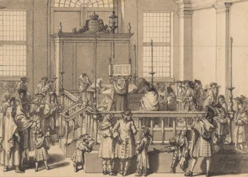 Lesning av Loven i den portugisiske synagogen i Haag