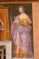 Sankta Lucia, freske av Bernardino Luini i San Maurizio-kirken ved Maggiore-klosteret, Milano, Lombardia, Italia