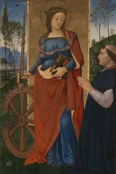 Den hellige Katarina av Alexandria med en giver, ca. 1480