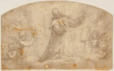 St Bruno omgitt av engler med en korsing og en gjæring
