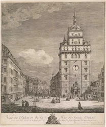Den tidligere Kreuzkirche i Dresden, blad fra serien «Dresden-vedutter»