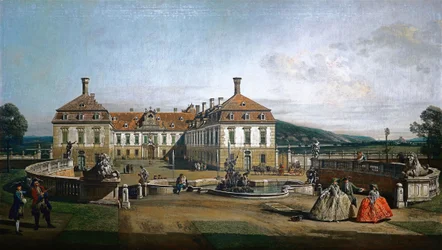 Engelsk: Det keiserlige fornøyelsespalasset Schloss Hof, gårdsplasssiden