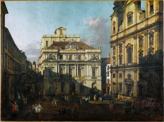 Den gamle universitetsplassen i Wien, Østerrike (olje på lerret)