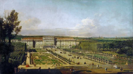 Schönbrunn slott sett fra hagene, mellom 1758 og 1761