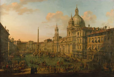 Piazza Navona i Roma, tidlig på 1740-tallet.