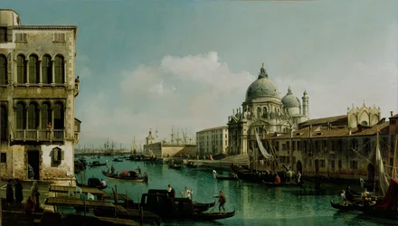 Utsikt over Canal Grande og Punta della Dogana, ca. 1743