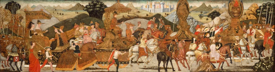 The Triumph of Alexander, ca. 1485 (tempepra og forgylling på panel)