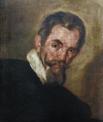 Portrett av komponisten Claudio Monteverdi (1567-1643) av Strozzi, Bernardo (1581-1644) Privat samling