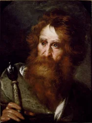 Saint Paul-maleri av Bernardo Strozzi (1581-1644) Genes Gallery of Palazzo Rosso