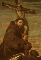 Frans av Assisi omfavner et krusifiks, c1600-1640.