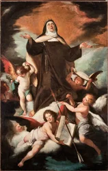 Den hellige Teresa av Jesu eller Ávilas triumf (1515-1582), spansk mystiker og karmelittnonne (Den hellige Teresa av Ávilas triumf), maleri av Bernardo Strozzi (1581-1644), 17. århundre - Genova, Musei di Strada Nuova, inv. nr. PB 49