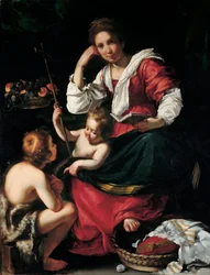 Jomfru og barn med døperen Johannes som gutt, ca. 1620