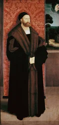 Portrett av Conrad Rehlinger og hans barn. Detalj (olje på tre