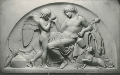 Amor drikker av Bacchus