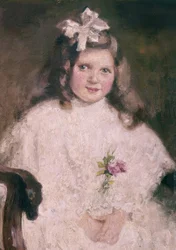 PORTRETT AV HANS DATTER - XIX ÅRHUNDRE - FRANSK IMPRESSIONISME