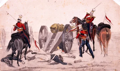 #39;16. Lancers dreper en Seik [sic] skytter#39;, Slaget ved Aliwal