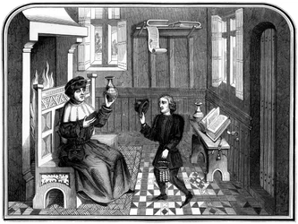 Inne i legehuset, 1400-tallet 1849.