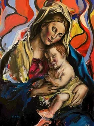 Madonna And Child, ca. 2020 (akryl på lerret)