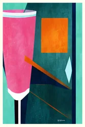 Rosa, oransje, geometrisk, abstrakt